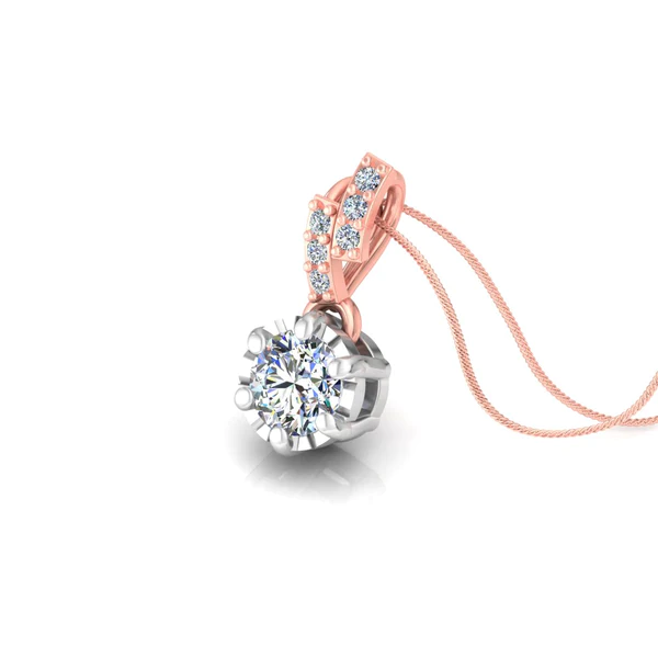 Round Diamond Sterling Silver Solitaire Women Pendant, Moissanite Diamond Pendant, Moissanite Women Pendant, Anniversary Gift Pendant, Engagement Gift Women Pendant