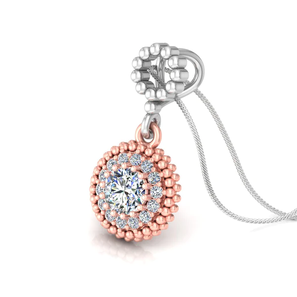 Round Diamond Sterling Silver Solitaire Women Pendant, Moissanite Diamond Pendant, Moissanite Women Pendant, Anniversary Gift Pendant, Engagement Gift Women Pendant