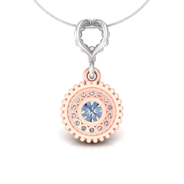 Round Diamond Sterling Silver Solitaire Women Pendant, Moissanite Diamond Pendant, Moissanite Women Pendant, Anniversary Gift Pendant, Engagement Gift Women Pendant