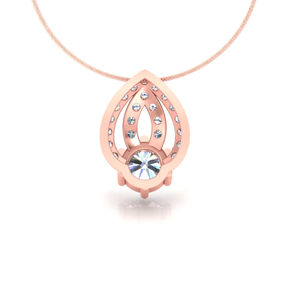 Round Diamond Sterling Silver Solitaire Women Pendant, Moissanite Diamond Pendant, Moissanite Women Pendant, Anniversary Gift Pendant, Engagement Gift Women Pendant