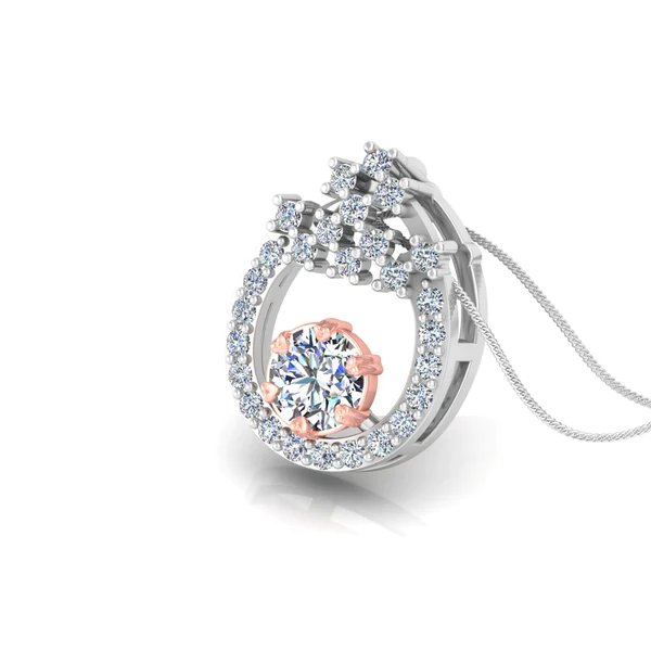 Round Diamond Sterling Silver Solitaire Women Pendant, Moissanite Diamond Pendant, Moissanite Women Pendant, Anniversary Gift Pendant, Engagement Gift Women Pendant