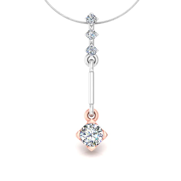 Round Diamond Sterling Silver Solitaire Women Pendant, Moissanite Diamond Pendant, Moissanite Women Pendant, Anniversary Gift Pendant, Engagement Gift Women Pendant