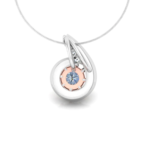 Round Diamond Sterling Silver Solitaire Women Pendant, Moissanite Diamond Pendant, Moissanite Women Pendant, Anniversary Gift Pendant, Engagement Gift Women Pendant