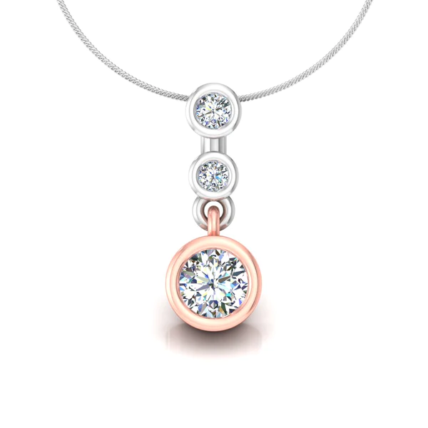 Round Diamond Sterling Silver Solitaire Women Pendant, Moissanite Diamond Pendant, Moissanite Women Pendant, Anniversary Gift Pendant, Engagement Gift Women Pendant