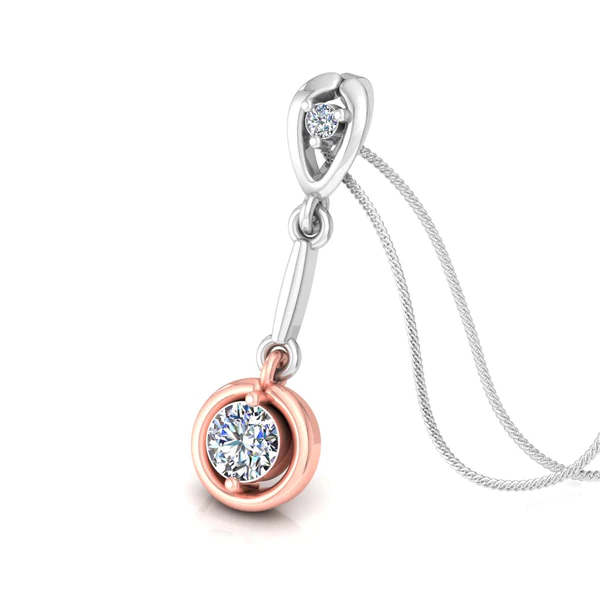 Round Diamond Sterling Silver Solitaire Women Pendant, Moissanite Diamond Pendant, Moissanite Women Pendant, Anniversary Gift Pendant, Engagement Gift Women Pendant