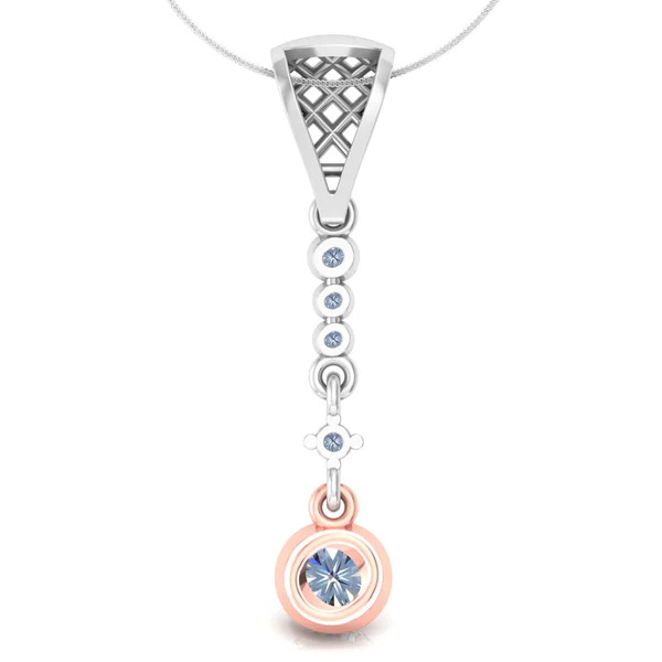 Round Diamond Sterling Silver Solitaire Women Pendant, Moissanite Diamond Pendant, Moissanite Women Pendant, Anniversary Gift Pendant, Engagement Gift Women Pendant