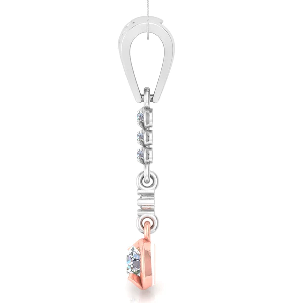 Round Diamond Sterling Silver Solitaire Women Pendant, Moissanite Diamond Pendant, Moissanite Women Pendant, Anniversary Gift Pendant, Engagement Gift Women Pendant