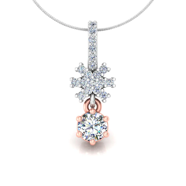 Round Diamond Sterling Silver Solitaire Women Pendant, Moissanite Diamond Pendant, Moissanite Women Pendant, Anniversary Gift Pendant, Engagement Gift Women Pendant