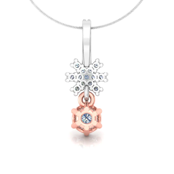 Round Diamond Sterling Silver Solitaire Women Pendant, Moissanite Diamond Pendant, Moissanite Women Pendant, Anniversary Gift Pendant, Engagement Gift Women Pendant