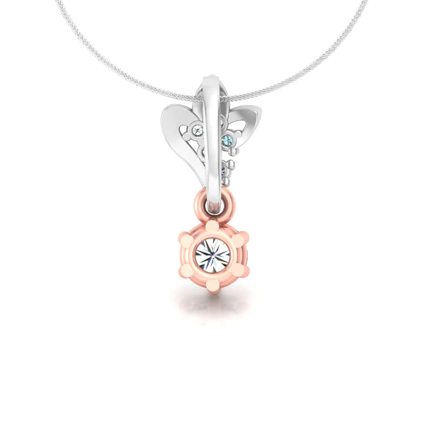 Round Diamond Sterling Silver Solitaire Women Pendant, Moissanite Diamond Pendant, Moissanite Women Pendant, Anniversary Gift Pendant, Engagement Gift Women Pendant