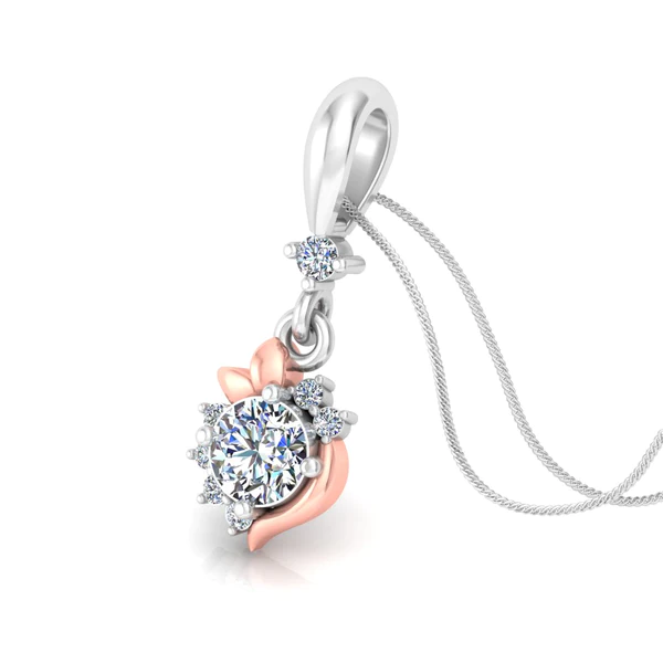 Round Diamond Sterling Silver Solitaire Women Pendant, Moissanite Diamond Pendant, Moissanite Women Pendant, Anniversary Gift Pendant, Engagement Gift Women Pendant