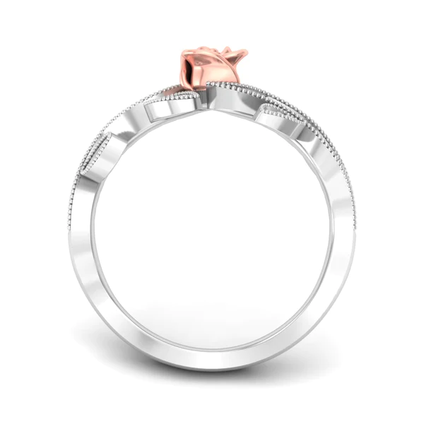 Round Moissanite Diamond Rose Shape Engagement Ring, Moissanite Diamond Engagement Ring, Sterling Silver Wedding Ring For Bridal, Solid Gold Anniversary Ring Gift For Her