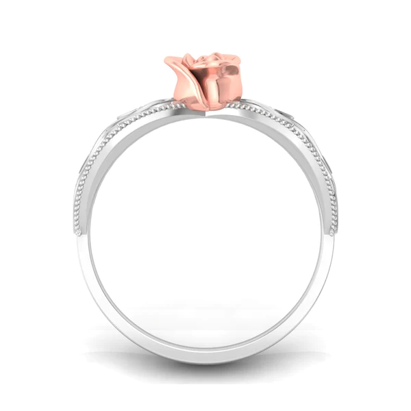 Round Moissanite Diamond Rose Shape Engagement Ring, Moissanite Diamond Engagement Ring, Sterling Silver Wedding Ring For Bridal, Solid Gold Anniversary Ring Gift For Her