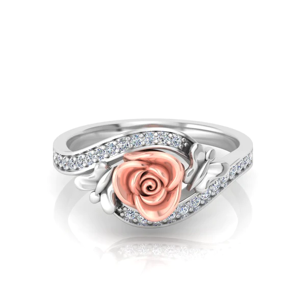 AL1ZE-RC-RG06-A_600x600 Round Moissanite Diamond Rose Shape Engagement Ring, Moissanite Diamond Engagement Ring, Sterling Silver Wedding Ring For Bridal, Solid Gold Anniversary Ring Gift For Her