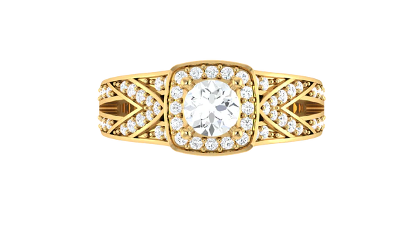 Round Cut Moissanite Halo Diamond Vintage Engagement Ring, Moissanite Wedding Ring, Silver Moissanite Diamond Women Ring, Proposal Gold Ring For Her