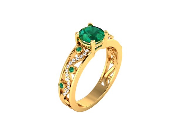 Round Cut Moissanite Solitaire Diamond Vintage Engagement Ring, Moissanite Wedding Ring, Silver Moissanite Diamond Women Ring, Proposal Gold Ring For Her