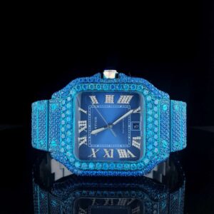 Cartier Santos Customized VVS Diamond Men Watch, Stainless Steel  Plated Men Watch For Birthday Gift