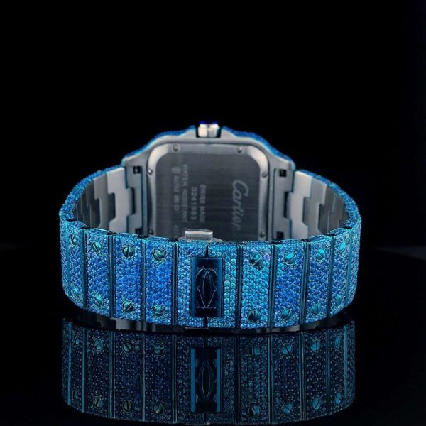 Cartier Santos Customized VVS Diamond Men Watch, Stainless Steel  Plated Men Watch For Birthday Gift