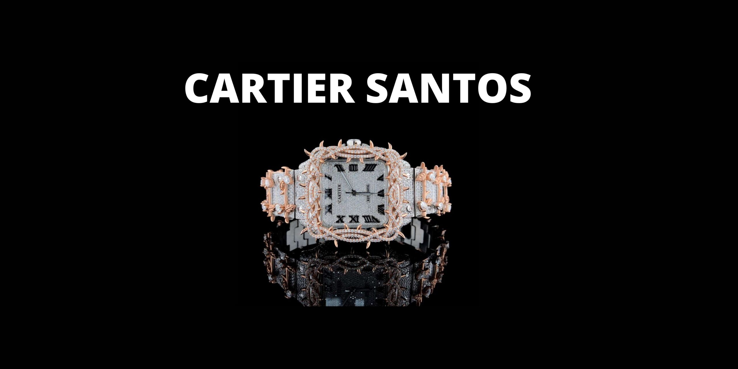 Cartier Santos Customized VVS Diamond Men Watch, Stainless Steel  Plated Men Watch For Birthday Gift